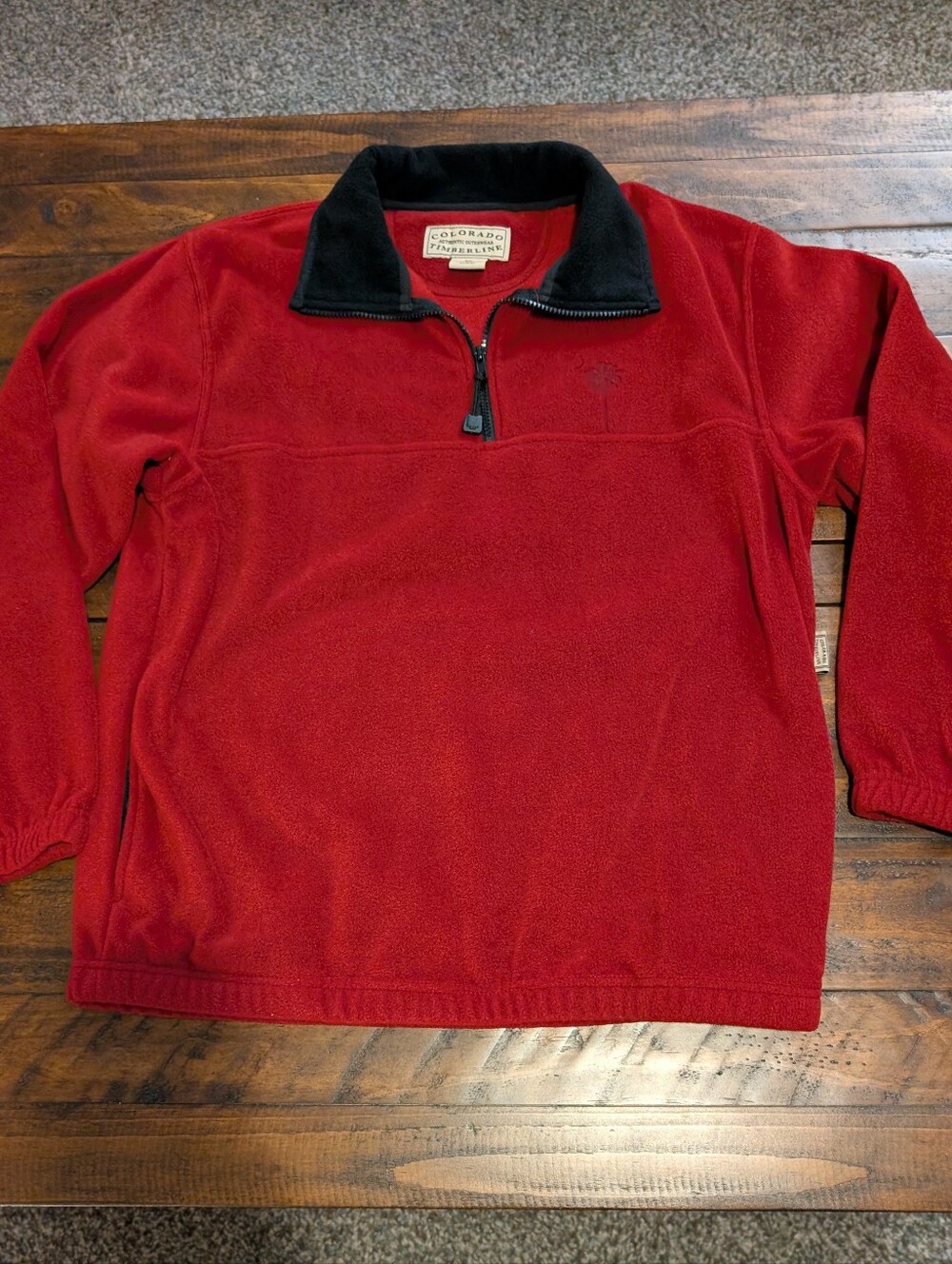 Colorado Timberline Men's Red Quarter-Zip Fleece Pullover, Sz Small